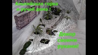 Зелёный уголок дома. Комнатные растения в интерьере.Интерьер с растениями и ручей дома.