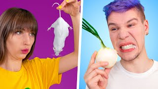 24 часа едим еду одного цвета! Челлендж!