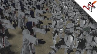 JEDI ZOMBIES vs CLONES MACHINE GUNS - Star Wars: Galaxy at War MOD