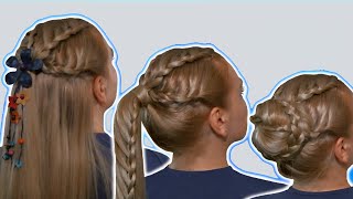 4 Прически из Косичек на Длинные Волосы для Девочек| Девушек| Женщин| Прическа Трансформер
