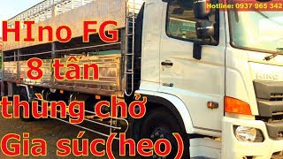 ✅Bí Mật Xe Chuyên Dụng Hino FG 8 tấn thùng chở gia súc (heo..) siêu dài 8m3 toàn bộ Inox 304
