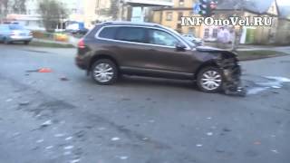 Последствия ДТП на Обводном - Садовая. ППС и Touareg. Архангельск.