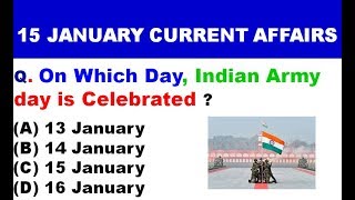 Current Affairs 15 January 2020 | English MCQ's |Daily Current Affairs in English|Top  Questions
