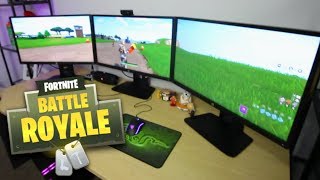 Fortnite on a TRIPLE SCREEN Setup!!