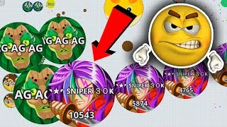 Agario MOBILE TOP 1 / NEW ANIME SKIN ( AGARIO GAMEPLAY WITH MACRO FEED HACK )