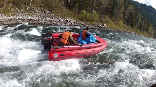 Не удачное прохождение порога, рыбалка на хариуса, Кантегир, Саяно-Шушенское водох