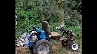 Самодельный минитрактор из мотоблока Нева в работе