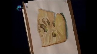 Уроки рисования (№ 89) акварелью. Рисуем натюрморты: кусочек сыра и груши на тарелке