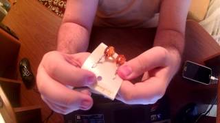 Серьги висячие с янтарем с сайта Aliexpress.