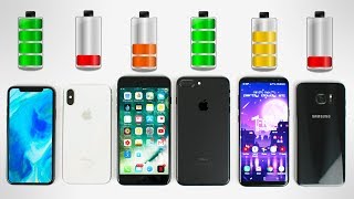 iPhone X vs Galaxy S8+ vs iPhone 8 Plus vs iPhone 7 Plus - BATTERY DRAIN TEST!