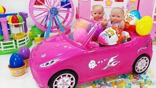 Baby Doll Pink car and Orbeez Surprise eggs Kinder Joy toys play 아기인형 핑크 자동차와 오르비즈 서프라이즈 에그 킨더조이 장난감