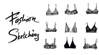 Fashion sketching: быстрый скетч коллекции нижнего белья линерами