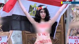 Naked feminists protest Islamist Egypt: Egyptian women's rights blogger in new nude demo