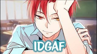 【Nightcore】→ IDGAF ( Rock / Male Cover ) || Lyrics