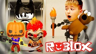 Страшный ЛИФТ в РОБЛОКС  - Превратились в ЗОМБИ Roblox