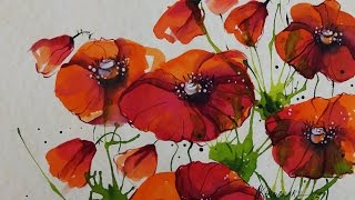 come dipingere papaveri (как нарисовать маки быстро акварелью )