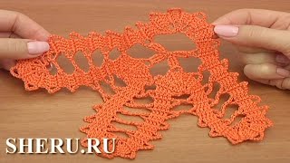 Crochet Bruges Lace Motif Урок 16 часть 1 из 2  Брюггское кружево крючком