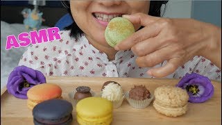 ASMR Macaron and Sweet Chocolate Bites | Eating Sounds | Light Whispers | Nana Eats