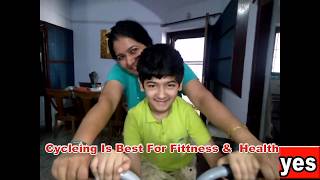 Mom Son Enjoying On Cycle |
