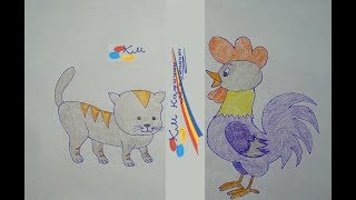 Казка Котик і півник та уроки малювання на каналі #КазочкиМалюночки