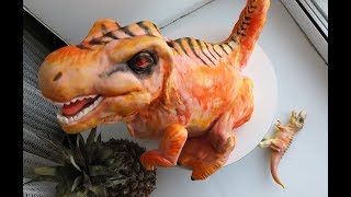 Оформление 3-Д торта: Динозавр / Тираннозавр / Тирекс. Cake Dinosaur T-REX