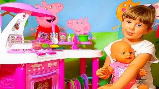 СВИНКА ПЕППА СУПЕР КУХНЯ МАША и НАСТЯ Игры Для Детей Peppa Pig Super toy Kitchen Playset Peppa Pig