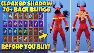 NEW "CLOAKED SHADOW" SKIN Showcased With 70+ BACK BLINGS! Fortnite Battle Royale (BEFORE YOU BUY)