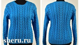Пуловер спицами Урок 108