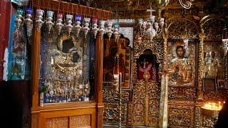 ☦ Афон.  Крестный ход с  чудотворной Иверской иконой Божией Матери