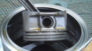 Dissolving carbon buildup from pistons - Cleaning piston ring grooves engine rebuild compression