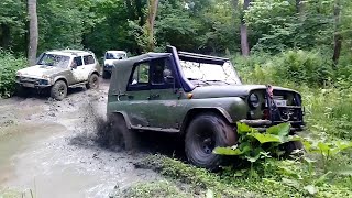 ЛЕСНЫЕ ПОКАТУШКИ НА ПОДГОТОВЛЕННЫХ ВНЕДОРОЖНИКАХ UAZ vs NIVA vs Nissan Patrol vs Jeep Wrangler.