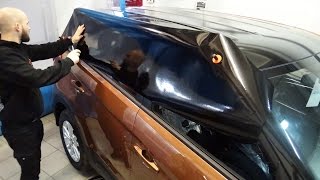 Автовинил черный, глянцевый - оклейка крыши Hyundai Creta