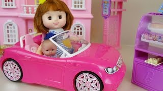 Baby Doll Pink car and Bakery toys picnic play
