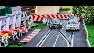 Скоростные радиоуправляемые машинки AUDI.  Полиция, Вертолет, Погоня.
