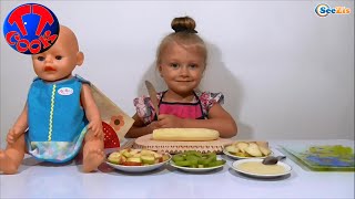 ✔ Baby Born Doll - Рецепт фруктового шашлыка для куклы Беби Борн / Fruit for my Doll  Серия 13 ✔