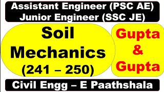Soil Mechanics (241 to 250) - Gupta and gupta | sscje civil engineering | civil mcq questions |