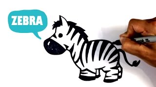How to Draw a Zebra - Chibi - Easy Pictures to Draw