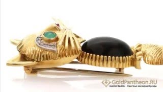 Старинная брошь «Подмигивающий кот» Van Cleef and Arpels 321453