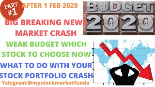 Budget 2020 | share Market Crash 1000 points | What to do with your portfolio | Part 1 | #budgetday