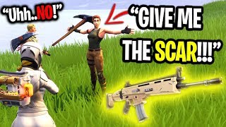 10 YEAR OLD KIDS CAUGHT FIGHTING OVER GOLD SCAR IN FORTNITE!!