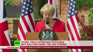 Trump claims Sun interview criticising May is 'fake news'