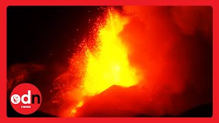 Spectacular Eruption as Mount Etna Spews Lava into Sky