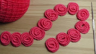 Ленточное кружево РОЗОЧКИ  урок вязания крючком Crochet lace tape