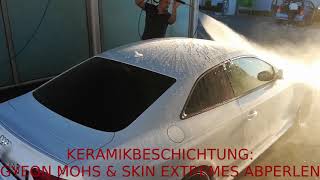 Waschvideo Audi RS5 Extremes Abperlverhalten Beading Sheeting mit GYEON Mohs und GYEON Skin