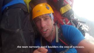 Mont Blanc: rockfall in the grand couloir (death gully)