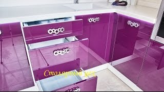 Кухня красивая Сиреневая фото 2015год