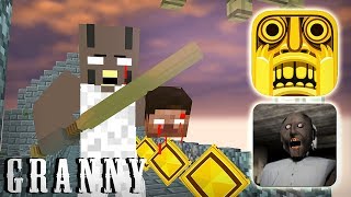 Monster School : GRANNY VS TEMPLE RUN GAME CHALLENGE - Minecraft Animation
