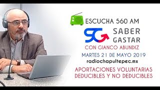 SABER GASTAR 210519 | APORTACIONES VOLUNTARIAS DEDUCIBLES Y NO DEDUCIBLES