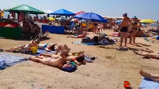 СТОЛЬКО ЛЮДЕЙ ЕЩЁ НЕ БЫЛО/ПЕРЕПОЛНЕННЫЙ ПЛЯЖ ГЕНИЧЕСКА/АЗОВСКОЕ МОРЕ 2018