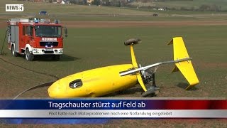 25.03.2015 (HAS) Tragschrauber stürzt bei Notlandung ab